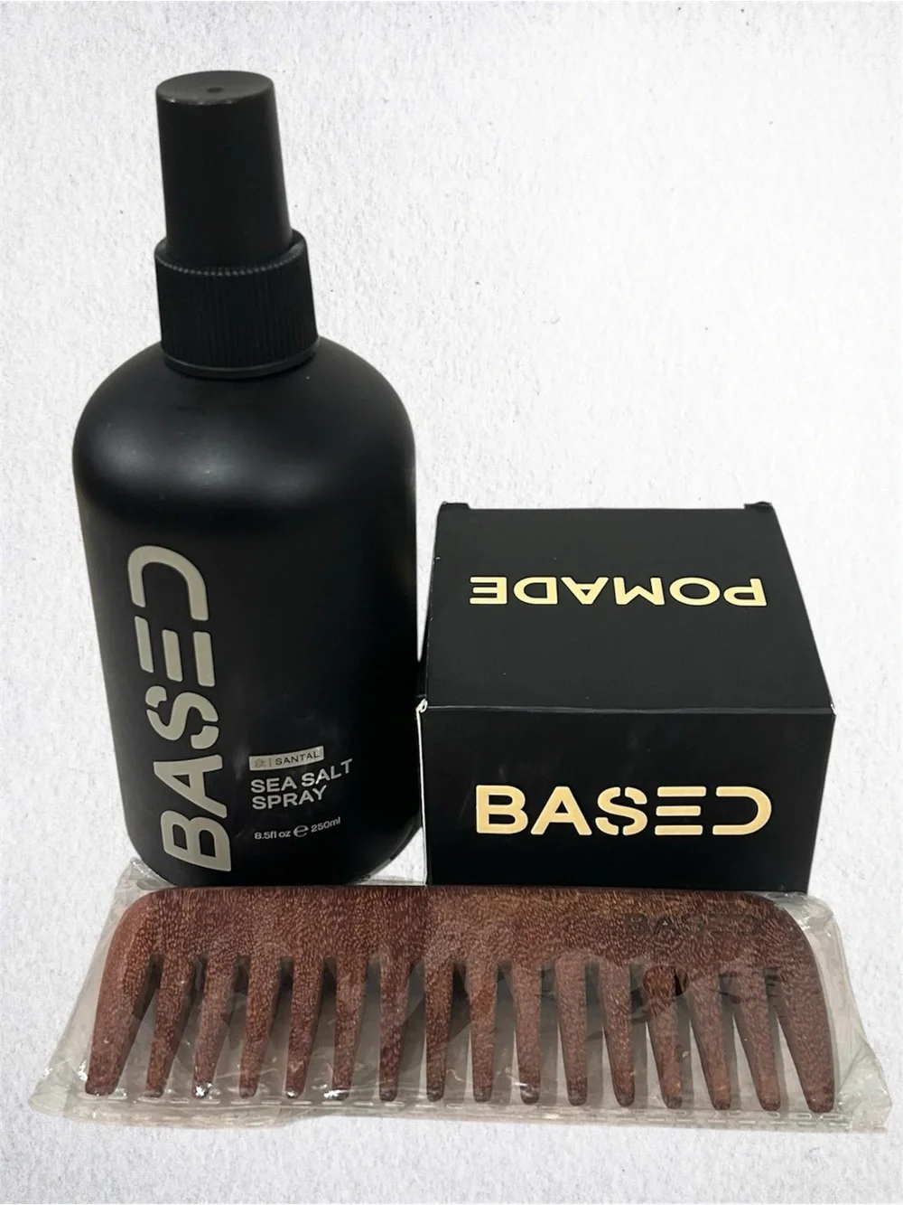 BASED Bodyworks Beachy Flow Duo Sea Salt Spray + Pomade + Bonus Wood Comb